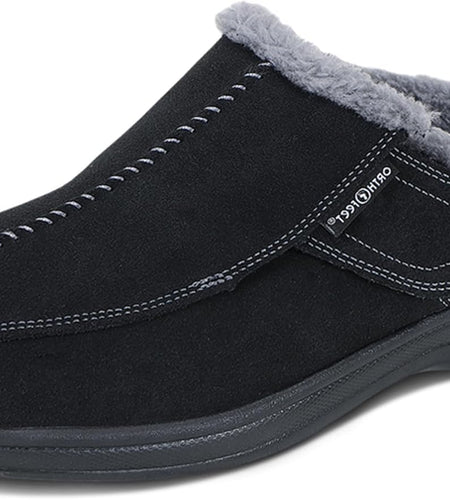 Innovative Orthopedic Slippers for Men - Ideal for Plantar Fasciitis, Foot & Heel Pain Relief. Arch Support Slippers, Cushioning Ergonomic Sole & Extended Widths - Asheville