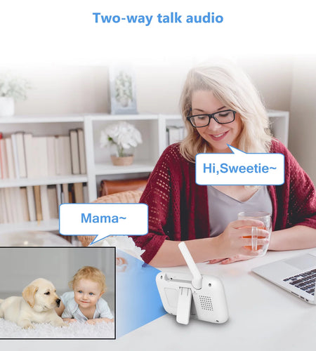 Baby Monitor-Hb6336 with Camera and Audio, 3.2" IPS Color Display, Full Remote Pan Zoom, IR Night Vision, 1000 Ft. Range, Wall Mount, No Wifi Baby Camera Monitor