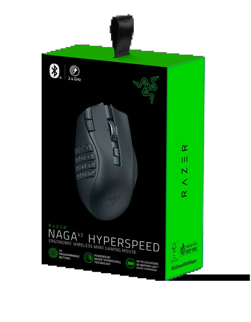Load image into Gallery viewer, Naga V2 Hyperspeed Bluetooth Gaming Mice with AA Battery, Black

