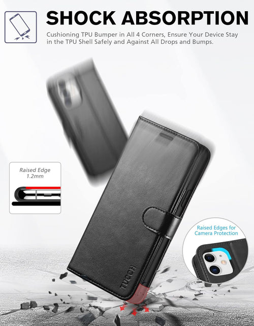 Load image into Gallery viewer, Iphone 11 Case, Iphone 11 Wallet Case with [RFID Blocking] Card Slots Stand Magnetic Closure, Protective PU Leather [Shockproof TPU] Flip Cover Compatible with Iphone 11 (2019 6.1 Inch), Black
