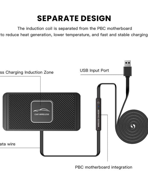 Load image into Gallery viewer, Wireless Car Phone Charger Fast Charging Pad Mat for Iphone Samsung Universal
