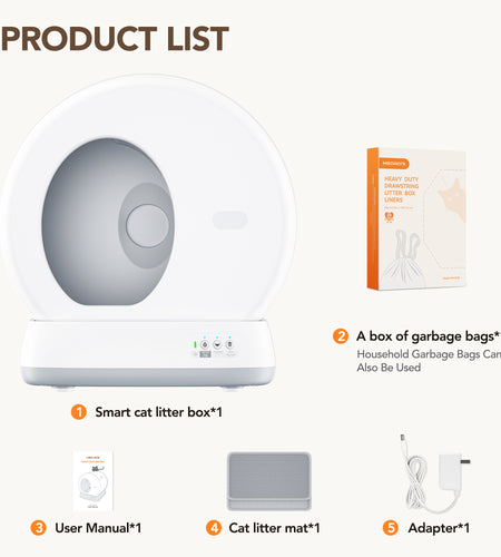 Self-Cleaning Cat Litter Box, Automatic Cat Litter Box with APP Control, Safety Sensors, Odor Isolation & Health Monitoring