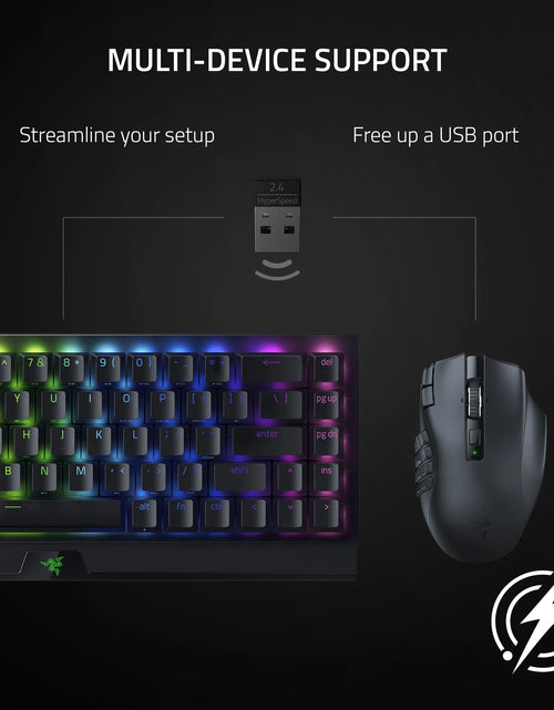 Load image into Gallery viewer, Naga V2 Hyperspeed Bluetooth Gaming Mice with AA Battery, Black
