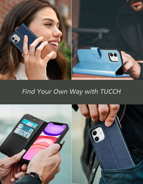 Load image into Gallery viewer, Iphone 11 Case, Iphone 11 Wallet Case with [RFID Blocking] Card Slots Stand Magnetic Closure, Protective PU Leather [Shockproof TPU] Flip Cover Compatible with Iphone 11 (2019 6.1 Inch), Black
