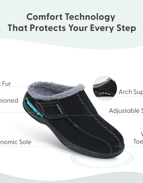 Load image into Gallery viewer, Innovative Orthopedic Slippers for Men - Ideal for Plantar Fasciitis, Foot &amp; Heel Pain Relief. Arch Support Slippers, Cushioning Ergonomic Sole &amp; Extended Widths - Asheville
