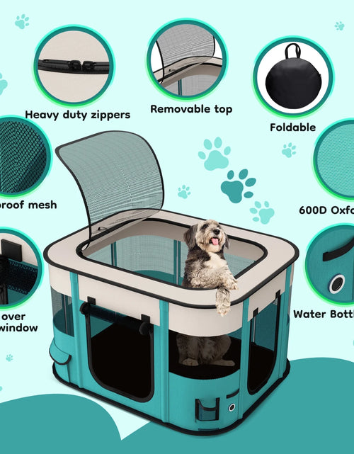 Load image into Gallery viewer, Pet Playpen, Foldable Portable Dog Cat Playpens Exercise Kennel Tent, Removable Shade Cover, Indoor Outdoor Travel Camping Use(M)

