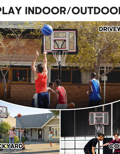 Load image into Gallery viewer, 44In Basketball Hoop Adjustable Height 6.56Ft-10Ft Goal Durable Outdoor Portable Basketball System for All Age Ranges
