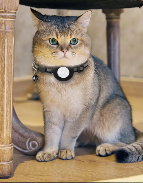 Load image into Gallery viewer, 2 Pack Breakaway Airtag Cat Collar, Reflective Kitten Strap with Air Tag Case and Bell for Cat Kitten and Extra Small Dog, Black
