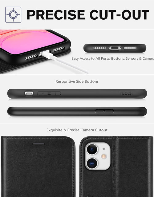 Load image into Gallery viewer, Iphone 11 Case, Iphone 11 Wallet Case with [RFID Blocking] Card Slots Stand Magnetic Closure, Protective PU Leather [Shockproof TPU] Flip Cover Compatible with Iphone 11 (2019 6.1 Inch), Black
