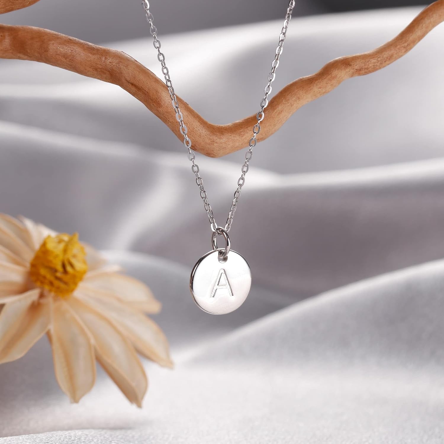 Valentines Gifts for Kids Teen Girls Women - 14K Gold Plated/Rose Gold Plated/S925 Sterling Silver Disc Initial Necklaces for Girls Jewelry Birthday Valentines Gifts for Kids Girl Teens Women