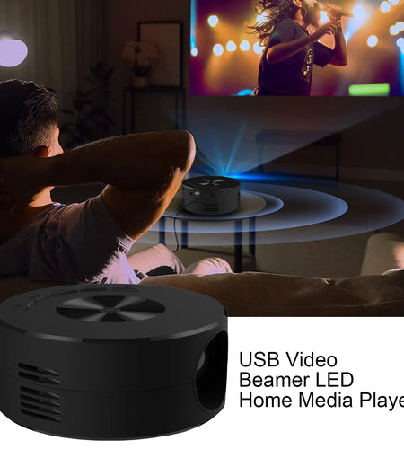 Mini Remote Control Projector for Mobile Phone Built in Speaker LED Home Media Sync Screen USB Video Beamer