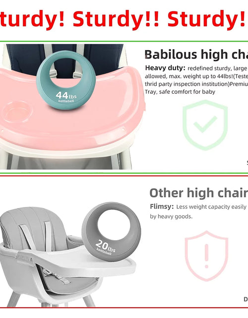 Load image into Gallery viewer, 4-In-1 Baby High Chair Portable Toddler Baby Dining Chairs Eat &amp; Play Convertible High Chair with Five-Point Snap Button, Dinner Plate and Toy Rack, Purple
