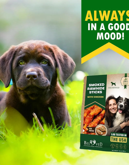 Load image into Gallery viewer, Dog Treats Rawhide Sticks Wrapped with Chicken 11 Oz Pet Natural Chew Treats - Grain Free Meat &amp; Human Grade Dried Snacks - Best for Small &amp; Large Dogs (10.6 Ounce (Pack of 1), Smoked Chicken)
