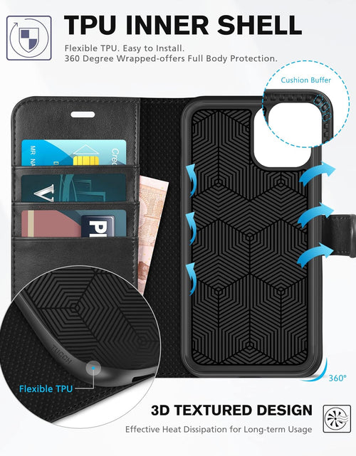 Load image into Gallery viewer, Iphone 11 Case, Iphone 11 Wallet Case with [RFID Blocking] Card Slots Stand Magnetic Closure, Protective PU Leather [Shockproof TPU] Flip Cover Compatible with Iphone 11 (2019 6.1 Inch), Black
