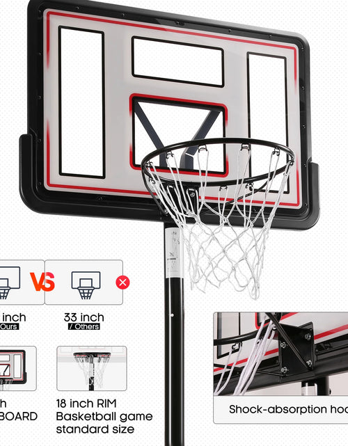 Load image into Gallery viewer, 44In Basketball Hoop Adjustable Height 6.56Ft-10Ft Goal Durable Outdoor Portable Basketball System for All Age Ranges
