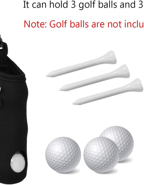 Load image into Gallery viewer, 2 Pack Golf Ball Carry Bag Golf Tee Holder Pouch with Light Weight Hook Portable Golf Ball Storage Bag for 3 Golf Ball 3 Tees
