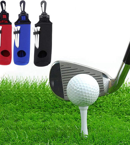 2 Pack Golf Ball Carry Bag Golf Tee Holder Pouch with Light Weight Hook Portable Golf Ball Storage Bag for 3 Golf Ball 3 Tees