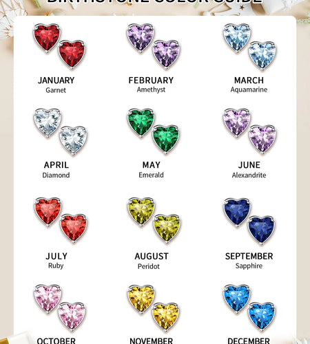 925 Sterling Silver Heart Birthstone Earrings, Synthetic Garnet Studs Cute Gift for Birthday Valentine'S Day, Party & Daily Wear Accessory for Women