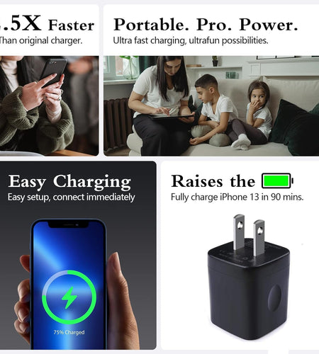 Wall Charger,Charger Cube,Charging Block Fast Charge 3Pack Dual Port 2.1A Power Brick Phone Charger Plug Box Head for Iphone 14 Pro/13/12/11/Xs Max/Xr/8/7/6 Plus,Samsung Galaxy S22 S21 S10 S9 S8 Plus