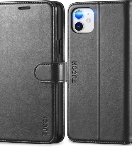 Iphone 11 Case, Iphone 11 Wallet Case with [RFID Blocking] Card Slots Stand Magnetic Closure, Protective PU Leather [Shockproof TPU] Flip Cover Compatible with Iphone 11 (2019 6.1 Inch), Black