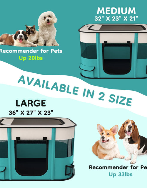 Load image into Gallery viewer, Pet Playpen, Foldable Portable Dog Cat Playpens Exercise Kennel Tent, Removable Shade Cover, Indoor Outdoor Travel Camping Use(M)
