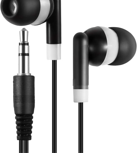 Bulk Earbuds Headphones Wholesale Earphones,  100 Pack Disposable Ear Buds Bulk Individually Wrapped Headphones for School Classroom Students